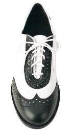 womens black and white wingtip shoes